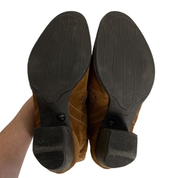 Esdra Leather Cut Out Heeled Ankle Booties Size 39 or US Size 10 Brazili Boho - Picture 4 of 11